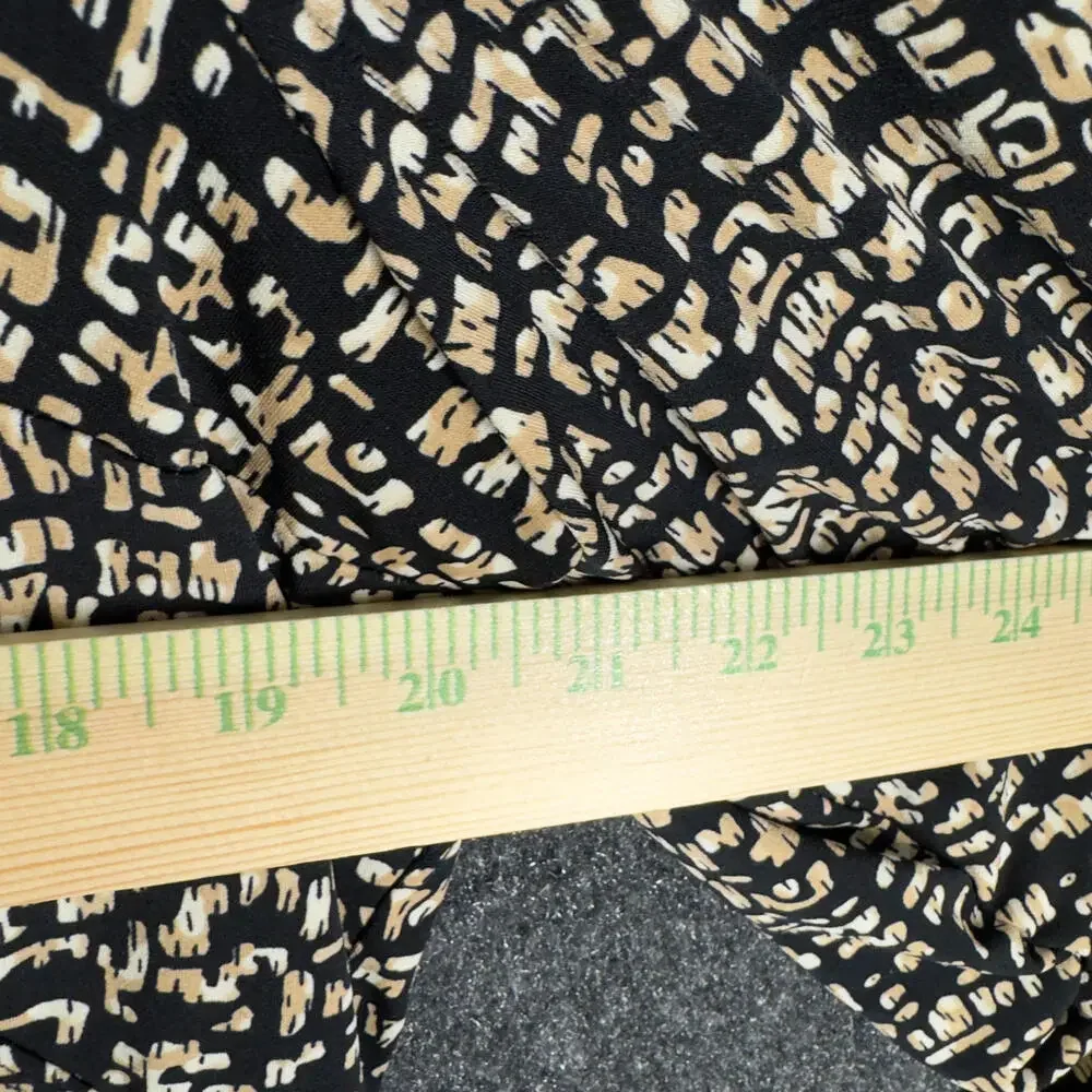 Laura Ashley Blouse Women M Medium Black Geometric V-Neck Long Sleeve Casual - Picture 3 of 6